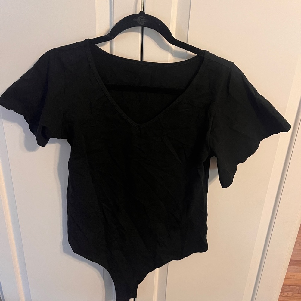 Women's Black V-Neck Top